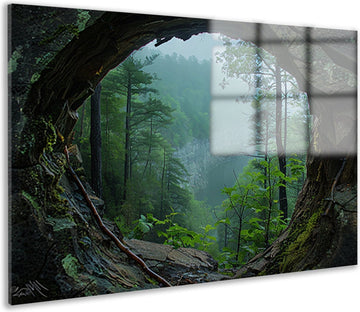 doorkijk schilderijen glas - Landschap glasschilderij - Schilderij Natuur - Landelijk schilderij - Plexiglas schilderijen - Kantoor accessoires acrylglas 120x80 cm