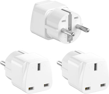 3 stuks reisadapter - Engeland naar EU-stekker - 10/16 A 250 V UK adapter - Frankrijk Nederland Polen Zweden - wit