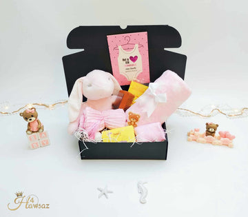 Kraamcadeau voor meisje 8 stuks - Hawsaz.nl cadeau - Babyknuffel - Slabbetje - Kraamcadeau - Gepersonaliseerd cadeau - Babydeken - Babygeschenksets - Geboortecadeau - Babyverzorging - Babyset - Zwitsal - Babypakket - Tweeling