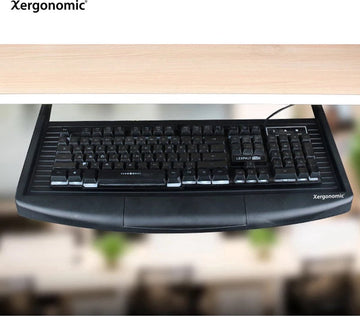 Xergonomic toetsenbordlade – Toetsenbord houder – 26 x 55 x 3.3 cm – Ideaal voor kleinere bureaus – Uitschuifbare toetsenbordlade – Zwart