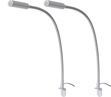 Bed Leeslampjes met Dimfunctie - 200lm - Set van 2 - Zilver