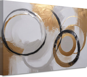 Abstracte kunst wanddecoratie - Modern schilderij - Canvas schilderij Woonkamer - Muurdecoratie landelijk - Canvas - Kunst 100x75 cm