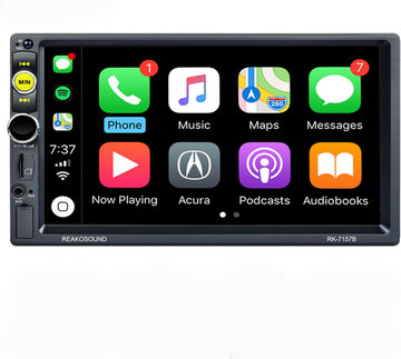 Autoradio | 2Din Universeel | Apple Carplay | 7' HD touchscreen | USB - AUX - Bluetooth | Externe Microfoon & Achteruitrijcamera