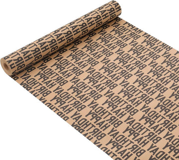 Inpakpapier Verjaardag rol 15 m zwart Happy Birthday recyclebaar kraftpapier cadeaupapier-tape papier touw jongens meisjes mannen vrouwen verjaardagsdecoraties