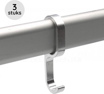 Eleganca schuifhaken 3 stuks – 22x8x68mm - stevige aluminium jashaken – gebruiksvriendelijke kapstokhaken - zilver
