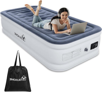 Air Mattress Self-Inflating with Integrated Electric Air Pump - Inflatable Bed for Camping and Guests
