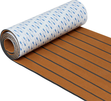 Zelfklevende Decking Mat - EVA Teak Foam Bootmat Jachtvloeren - Wasbaar - 238x89x0.6cm - Bruin