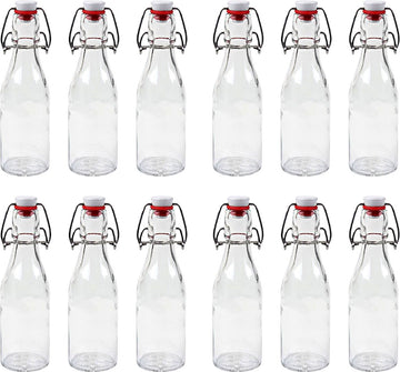 RANO - 12x beugelfles 200ml - Luchtdicht - fles met beugelsluiting / beugelflessen / weckfles / inmaakfles / sapfles / glazen flesjes met dop / decoratie