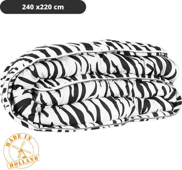 zebra dekbed zonder overtrek | 240x220 cm - Bedrukt dekbed - Gekleurd dekbed - Dekbed met print - Wasbaar hoesloos dekbed - All year zomerdekbed & winterdekbed