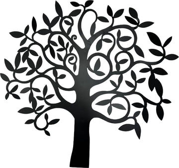 Wanddecoratie Metalen boom - Zwart - 73 cm breed x 70 cm hoog