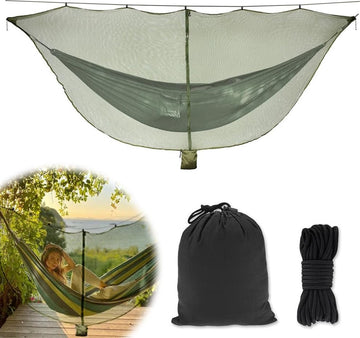Hangmat Klamboe, Camping Hangmat Net 360 Graden Bescherming Polyester Net met Dubbelzijdige Rits Lichtgewicht Reizen Camping Hangmat Insectennet voor Wandelen Reizen Buiten