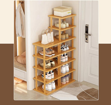 Schoenenrek 7-laags - Ruimtebesparend Verticaal Bamboe - Ingang Woonkamer Slaapkamer - 25 x 23 x 115 cm shoe storage garage