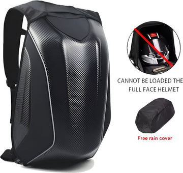 E-Shop4u - Carbon Fiber Motorhelm Rugzak 30L - Waterdichte Tas - Motor Rugzak - Harde Schaal - Turtle Bag - Innovatieve Motorfietstas - Waterbestendig - Grijs