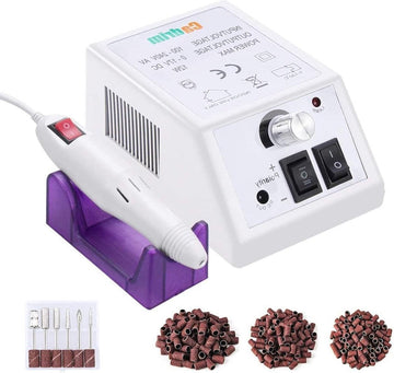 Cadrim Elektrische Manicure Nagelmachine - Pedicure Schuurmachine met 6 Opzetstukken voor Salon - Festival Geschenken Nagelvijl elektrisch