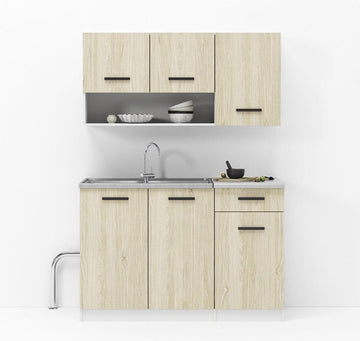 Kleine Keuken Strak - 120cm – Mini Keukenblok – Kitchenette met Franke Spoelbak – Goedkope Keukenkast