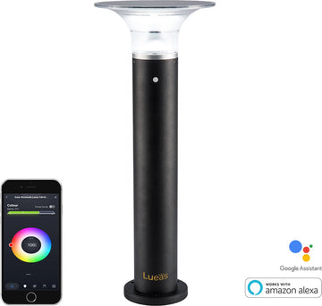 Solar LED lantaarn Telefoonbestuurbaar- met app - Zonne-energie - Padverlichting - Lichtsensor - Bluetooth - Tuinlamp op Zonne-energie