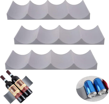 Wijnrek Europese Stijl Plastic Wijnfles Display Stapelmat - Wijnfles Stapelaar - Wijnhouder Displaymat Keuken Koelkast Restaurant Bar - Grijs