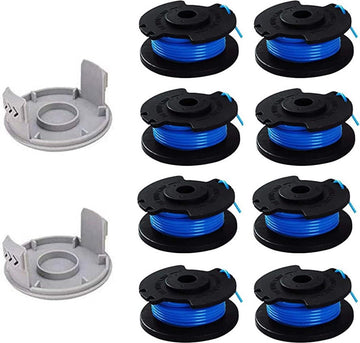 TURMIN Spoel voor Ryobi 18 V 24 V 40 V - Vervangingsspoel 0065 inch - Compatibel met Ryobi One + - 8 spoelen + 2 snijdoppen