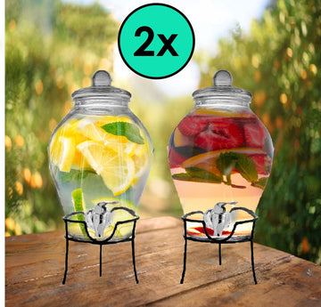 Drankdispenser met Kraantje - Limonadetap - Sap dispenser - 6 Liter - Glas