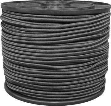 Elastiekkoord - 100mtr - 6mm - zwart - haspel - elastisch koord