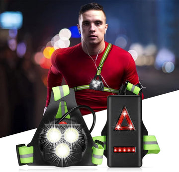 Hardloop verlichting - Borstlamp - Borstlamp hardlopen - Borstloop wandelaar - USB oplaadbaar - Hardloopvest - IP65 waterdicht