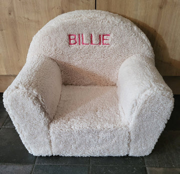 ecru teddy kinderstoel met geborduurde naam/teddy kinderfauteuil/teddy stoel met naam