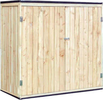 Tuinkast Hout - Tuinkist - Tuinkasten voor Buiten - Tuinberging - 140x60x130cm - Licht Bruin met Zwart