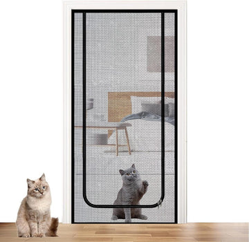 Huisdieren Kattennet Voor Balkon - Kattengaasdeur Met Ritssluiting - Veilige Mesh-Deur Voor Huisdieren - Kattenrooster Voor Balkondeur - 90 x 210 cm Kattennet - Kattennet Balkon