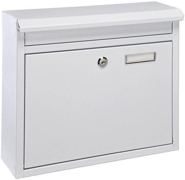 Hi Brievenbus ijzer met slot - wit - 36 x 12 x 32 cm - Postbus - Woonaccessoires