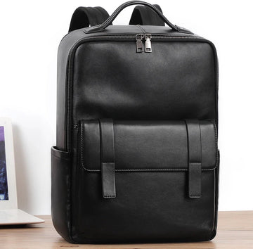 Stijlvolle Echt Lederen Rugzak voor Mannen - Multifunctionele Reis- en Laptoprugzak (15,6 inch) - Waterdicht & Duurzaam - Ideaal voor Werk, Zaken en Reizen