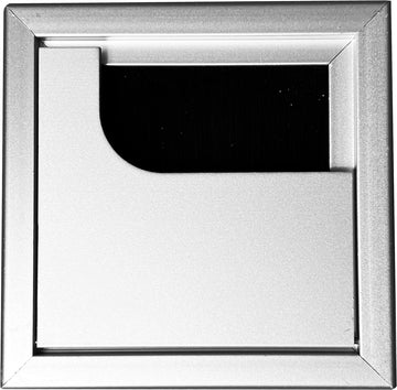 Eleganca kabeldoorvoer – Kabel Organiser – Kabelgoot Bureau – Vierkant – Borstelafsluiting – 8x8 cm - Zilver