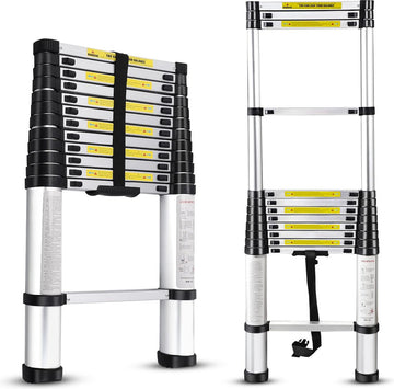 Telescopische Ladder - Telescopische Vouwladder - 2,6 Werkhoogte - Aluminium - 2,6M