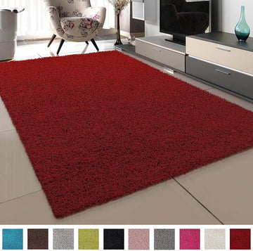 Loca Shaggy Vloerkleed Rood - 160x230 CM - Vloerkleed Hoogpolig - Tapijt Woonkamer, Slaapkamer