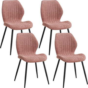 Eetkamerstoel Set Van 4 - 4 Stuks - Stoelen Set - Stoel - Eetkamerstoelen - Roze