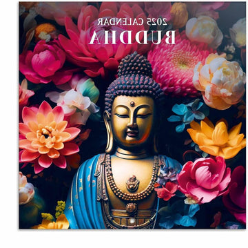 Kalender Buddha 2025 - Broschürenkalender 30x30 cm - Fsc-gecertificeerde wandkalender - 12 Maanden + poster kalender 2025 maandkalender