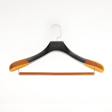 Milano Luxurious Kledinghanger met Broeklat – Kleerhangers – Kledinghangers Hout – Draaibare Chrome Haak – Antislip – Antique Gelakt – Oranje