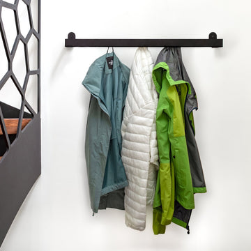 Eleganca Industriële Wandkapstok – 78 cm - Kapstok voor muurmontage - Veilig voor kinderen - 9 haken - Topkwaliteit - Metaal - Zwart