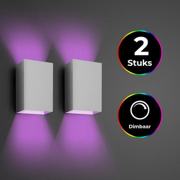 Bolt Electronics® – Wandlamp binnen – RGB – LED verlichting – Bedlamp - Wit - 2 stuks