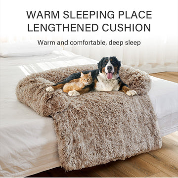 Zachte pluche hondenmat bank, kalmerend hondenbed, ultra zacht bont huisdierbedden, zachte wasbare pad deken kussen meubelhoes, beschermer, huisdierbed voor honden en katte, 102x90 cm