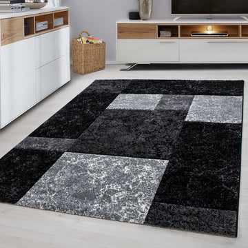Grijs Tapijt Laagpolig Vloerkleed - 120x170cm- Modern - Woonkamer - Salon - Slaapkamer - Eetkamer