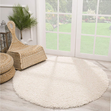 Loca Shaggy Vloerkleed Creme - 200 CM - Vloerkleed Hoogpolig - Tapijt Woonkamer, Slaapkamer