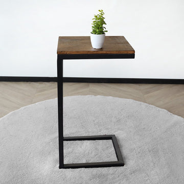 Bijzettafel industrieel Jerry 68cm hoog duurzaam mangohout laptoptafel mango side table