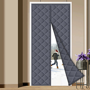 Thermisch Gordijn - 110x220cm - Deurgordijn - Koud bescherming - Isolerend Gordijn - Winddicht - Grijs
