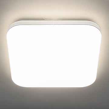 ADIS - LED Plafondlamp met Bewegingssensor- 28W - Daglicht Wit 4200K - 360° Zichthoek - Opbouw - Vierkant - Wit/chrome - IP44