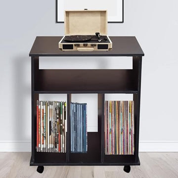 Platenspeler Meubel – Ip Kast – Platenkast - vinyl - Platen - Opbergsysteem - 40x60x70 Cm - Bruin