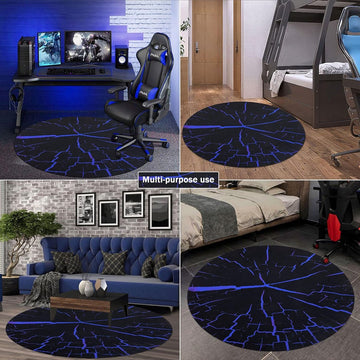 Vloerbeschermingsmat bureaustoel rond 120 cm antislip bureaustoelmat voor harde vloeren blauw krasbestendige vloermat bureaustoelmatten gaming bureaustoel onderlegger stoelmat voor laminaat
