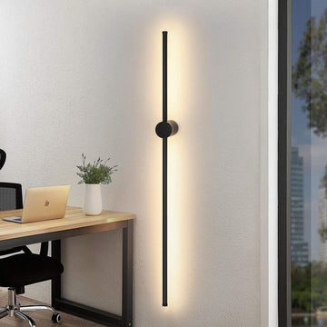 Wandlamp Zwart 100CM - Lange Draaibare Binnenwandlamp Warm Wit 3000K - Minimalistische Nachtlamp 8W voor Slaapkamer Woonkamer Hall Kantoor - LED Bedlamp