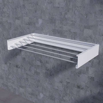 Droogrek, wandmontage, wasdroger, ruimte 70 cm lengte, uittrekbaar, wanddroogrek, opvouwbaar, droogrek aan de muur, voor buiten of binnen