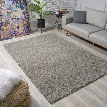 Loca Shaggy Vloerkleed Lichtgrijs - 160x230 CM - Vloerkleed Hoogpolig - Tapijt Woonkamer, Slaapkamer
