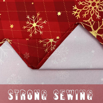 Rood Kerstmis tafelkleed, gele sneeuwvlokken, geruit tafelkleed, rechthoekig, waterdicht lotuseffect, afwasbaar tafelkleed voor vakantie, eettafel, winter, party, 130 x 220 cm
